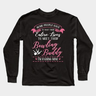 Mom Daughter Matching Bowling Shirts Long Sleeve T-Shirt